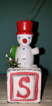 Snowman on a Block